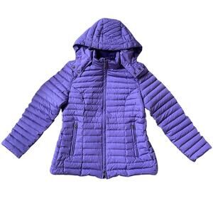 Beretta Down Puffer Quilted Jacket | Violet Liberty, Purple, Removable Hood, 8